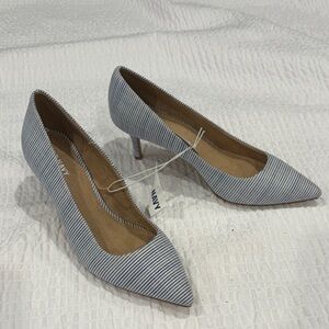 Old Navy Women's Pinstripe Heels - Blue and White